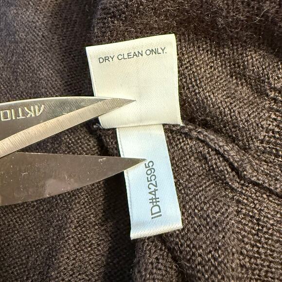 Express Design Studio 100% Italian Merino Wool V-Neck Pullover Sweater Brown XL - Picture 8 of 9